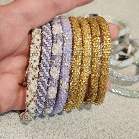 Lily and Laura Nepali Glass Crocheted Bracelets - Picture 12 of 13